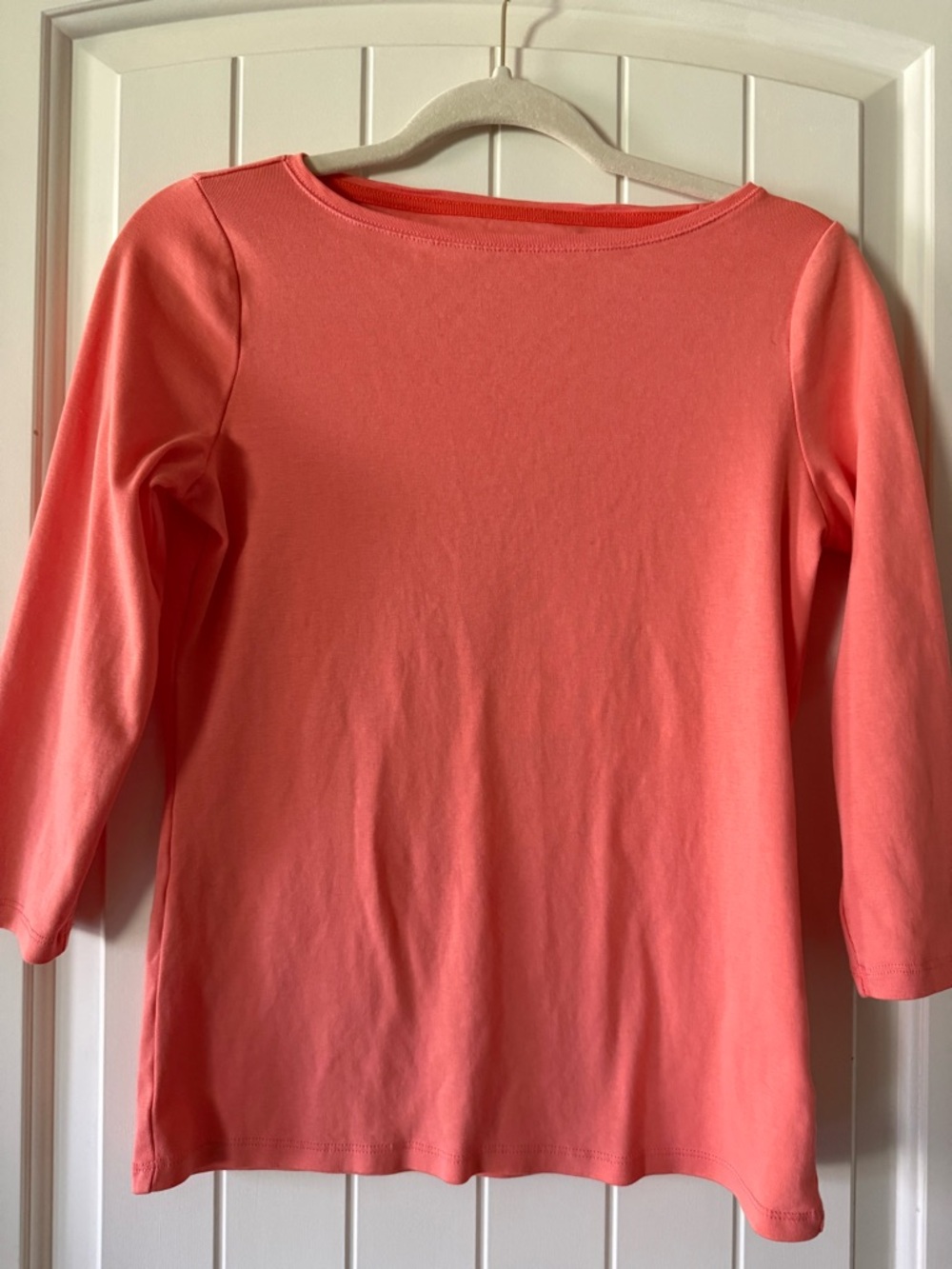 Women's Coral Talbots Long Sleeve Pima Cotton Top